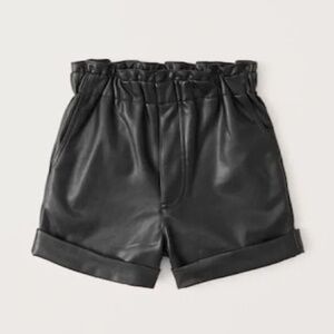 Abercrombie & Fitch Faux Leather Paper Bag High Waist Shorts